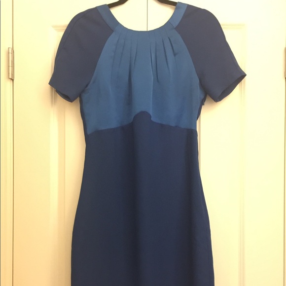 Y.A.S BLUE SHIFT DRESS WITH WOVEN TOP NEW - Picture 7 of 8